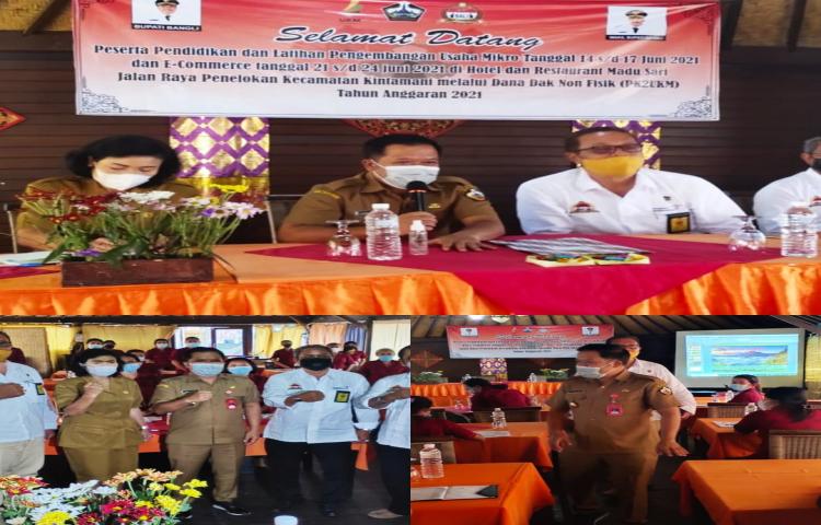 Bapak Bupati memberikan materi Kebijakan Umum Pembangunan Pemerintah,  serangkaian dengan Pelaksanaan Pelatihan Kewirausahaan bagi UMKMKoperasi 