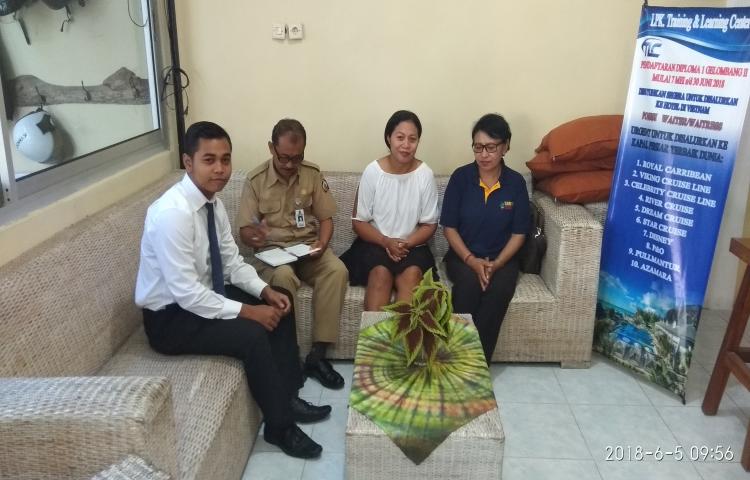 Pembinaan plt kadiskop.naker ke LPK traning & learning center 2018 