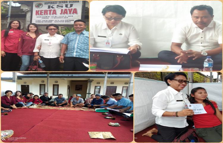 Plt. Kadis Koperasi UMKM Tenaga Kerja dan Trasmigrasi hadiri RAT  ( KSU Kerta Jaya ) Banjar Wana Prasta Desa Kintamani 
